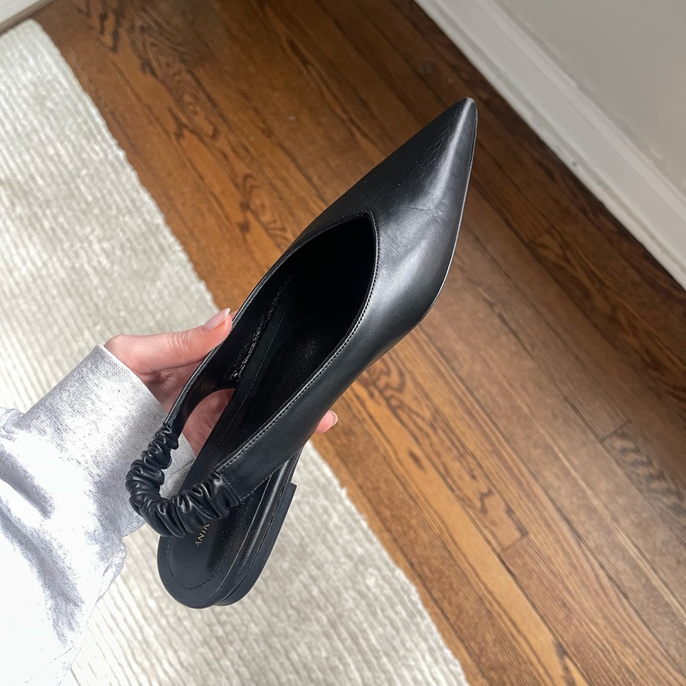 Anine Bing Black Leather Slingback Flats size 6